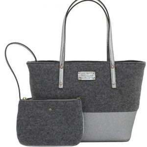 Kate Spade Frosted Felt Harmony Bag & Wristlet